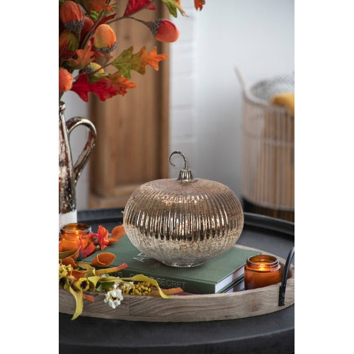 Foil Mercury Glass Pumpkin – Harvest Festival Table Decor