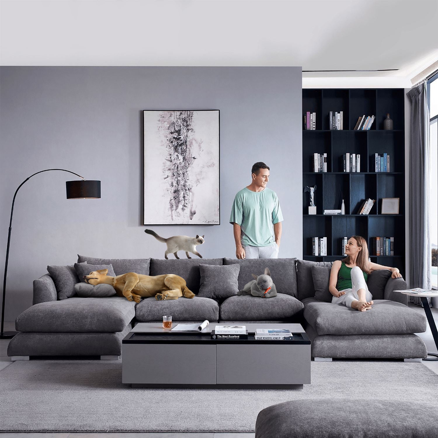 Cloud couch dupes: Valyou Furniture's Feathers U-Sectional