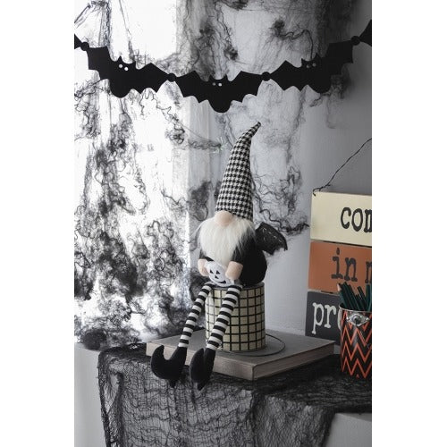 Halloween Gnome Decor with Wings & Plaid Hat 2 Pics