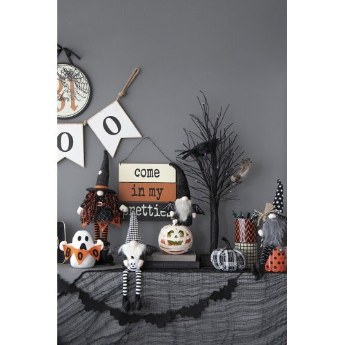 Halloween Gnome Decor with Wings & Plaid Hat 2 Pics