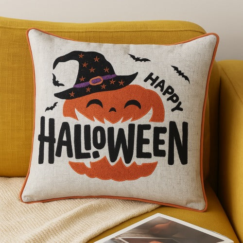 Halloween Pumpkin Witch Throw Pillow – Spooky Home Decor