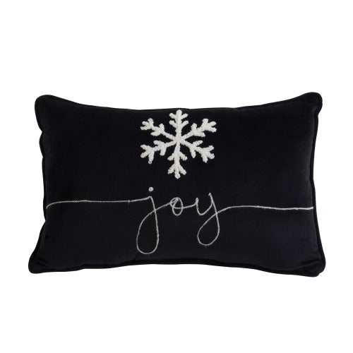 Halloween Velvet Pillows Set of 2 – Embroidered Joy & Snowflake