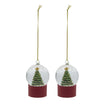 Holiday Water Globes 2-Pack with Red White Stripes and Tree Base  Tabletop Decor