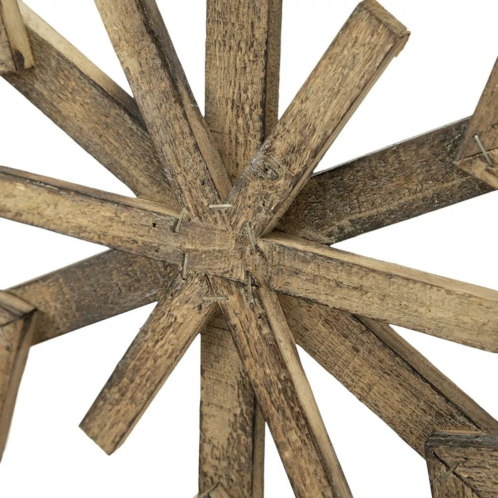 Large Wood Snowflake Ornaments  Set of 2 Hanging Decor for Holidays