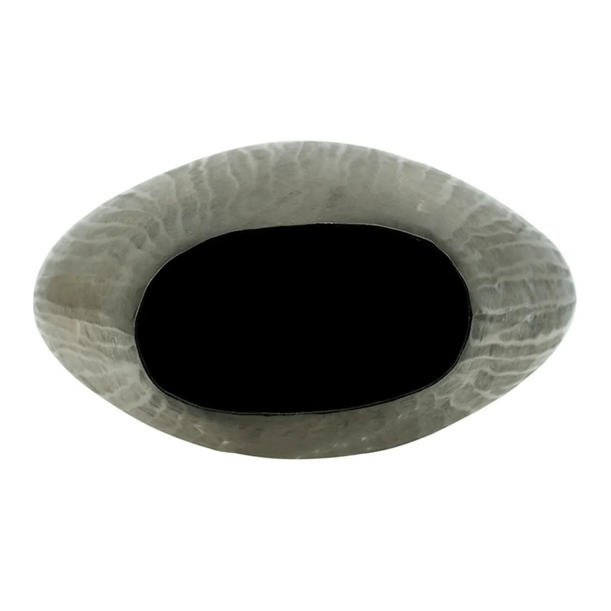 Layered Aluminum Oval Vase 12 Inch Modern Sculptural Centerpiece Decor