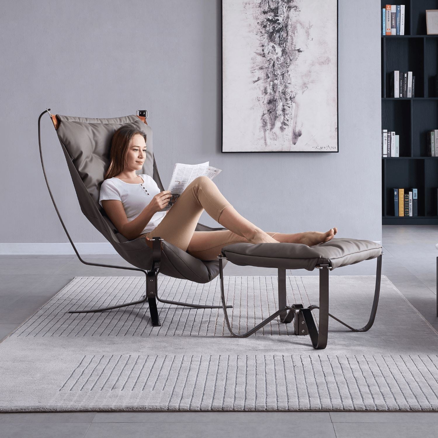 Rilasso Accent Chair With Ottoman - Valyou