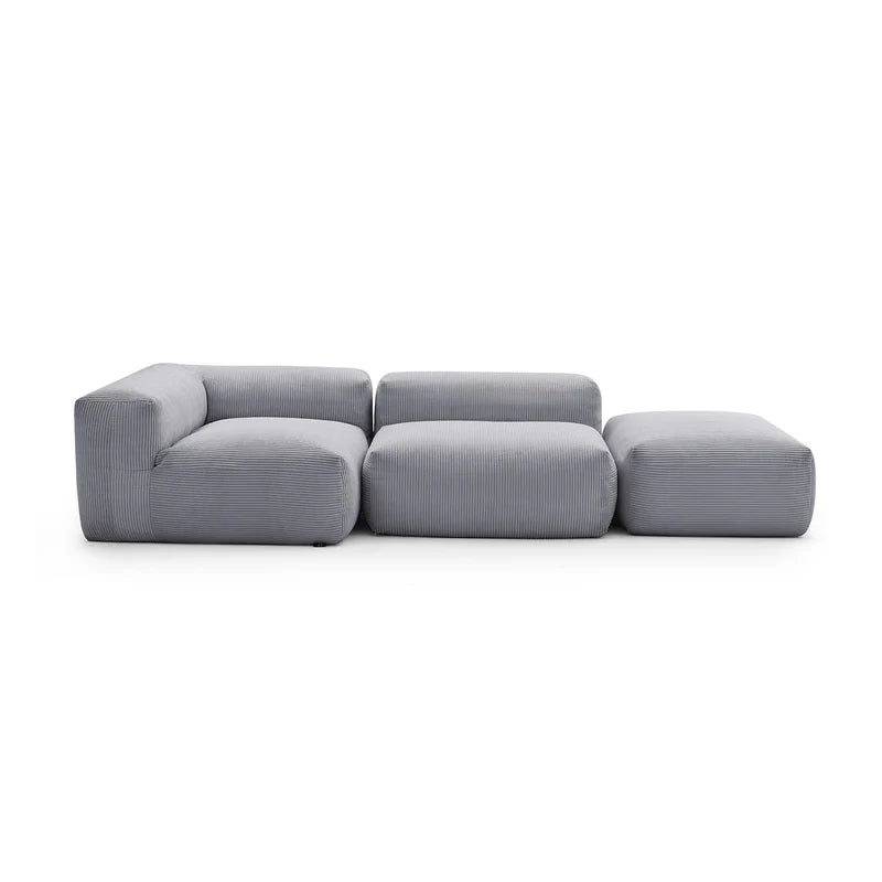 Mellow Sectional Open Couch with Ottoman