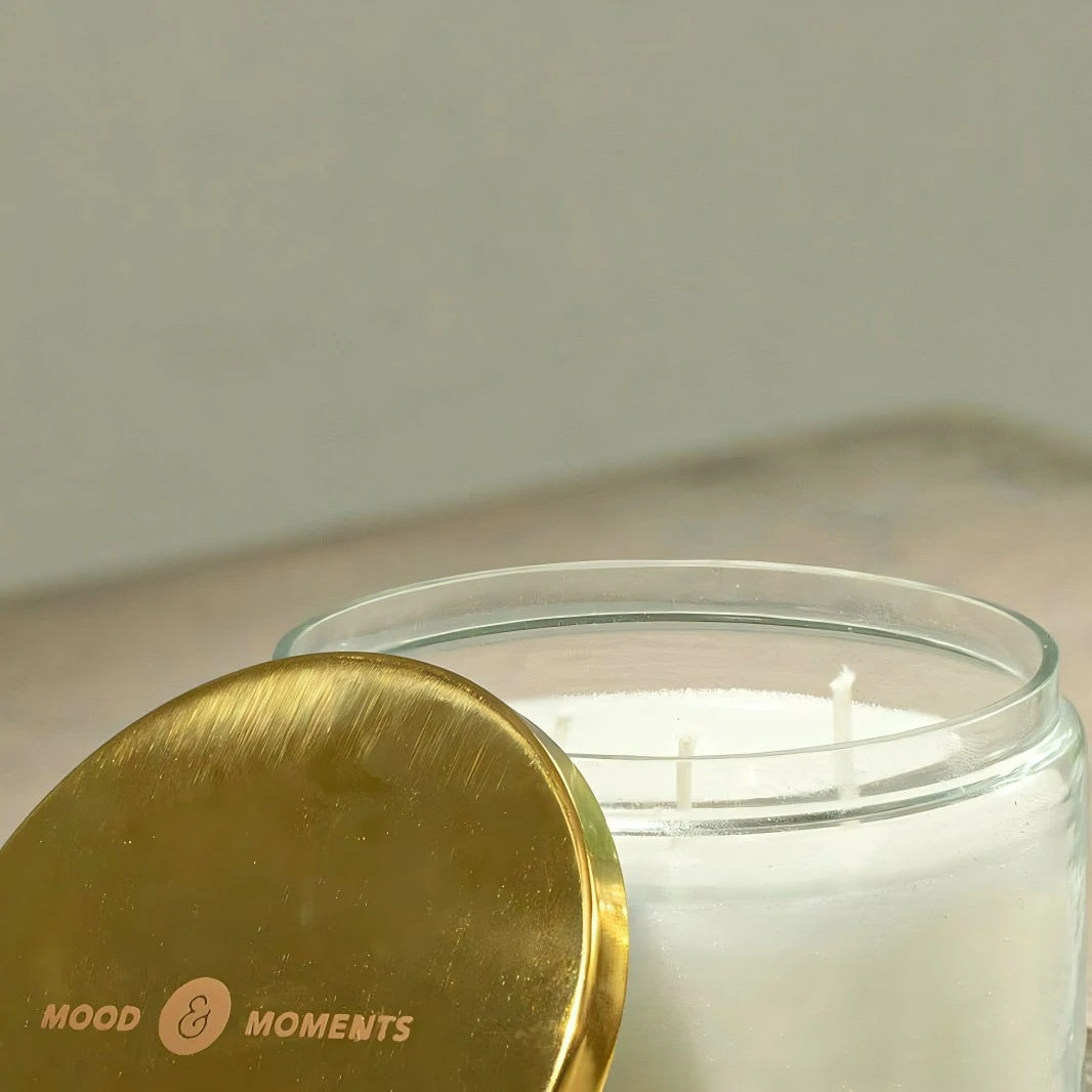 Mahogany Glass Jar Wax Candle with 3 Wicks