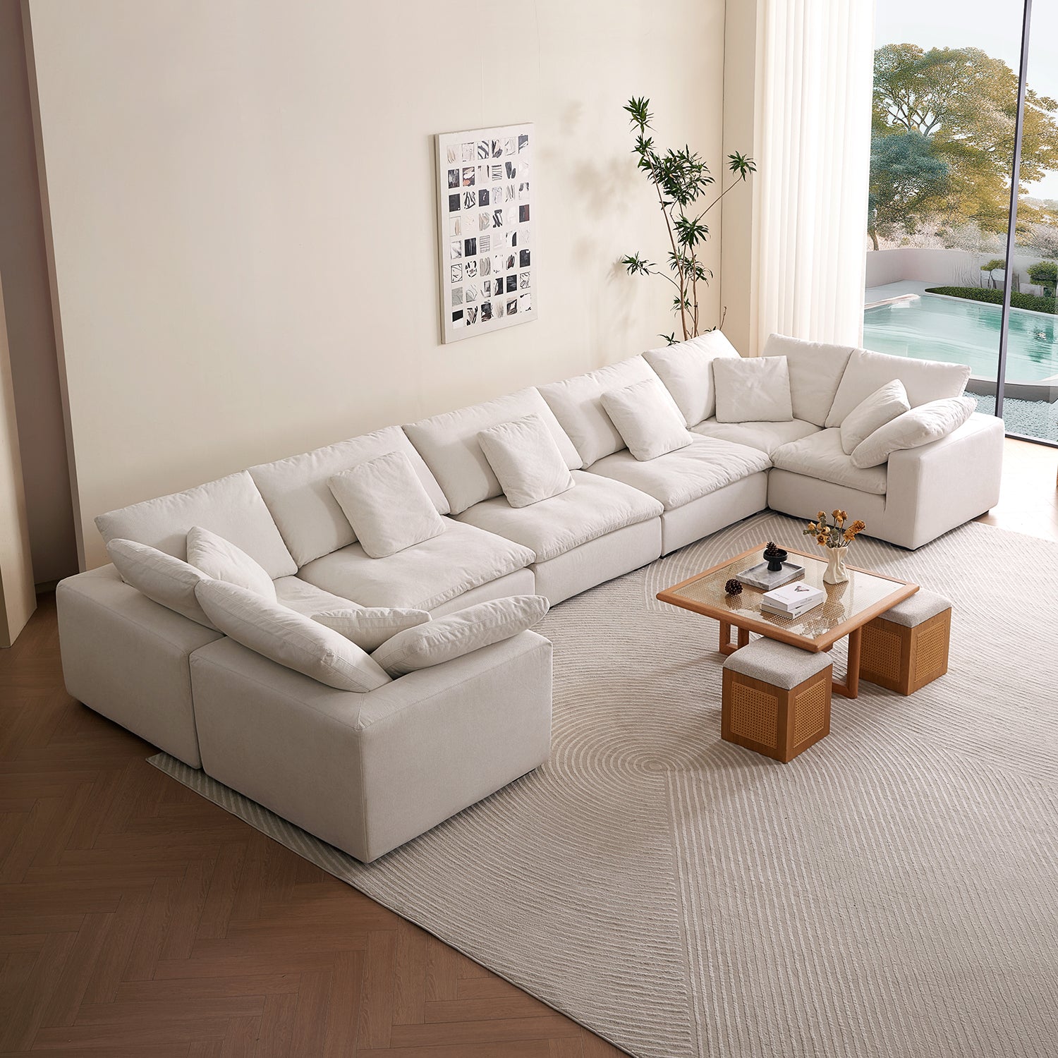 Malibu Cloud U Closed Sectional