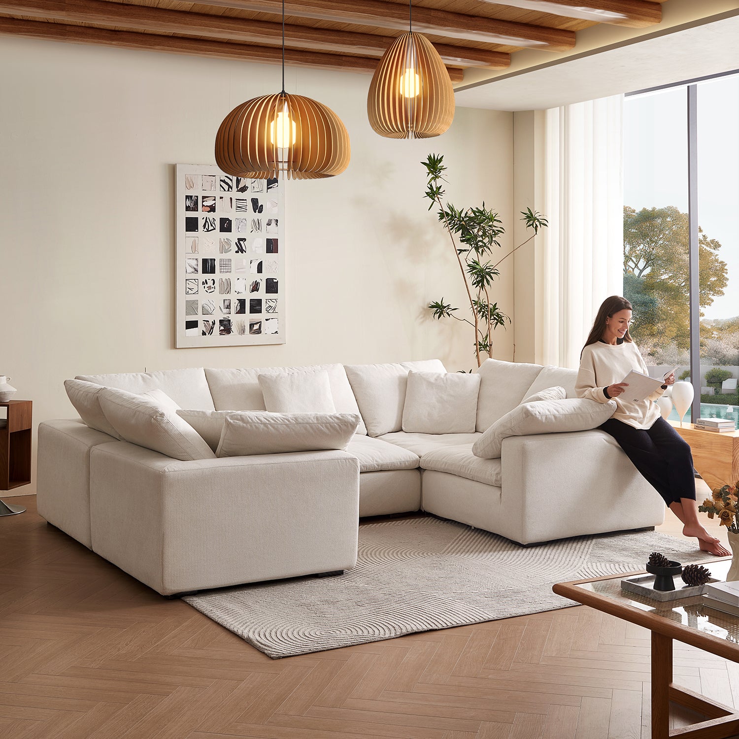 Malibu Cloud U Closed Sectional