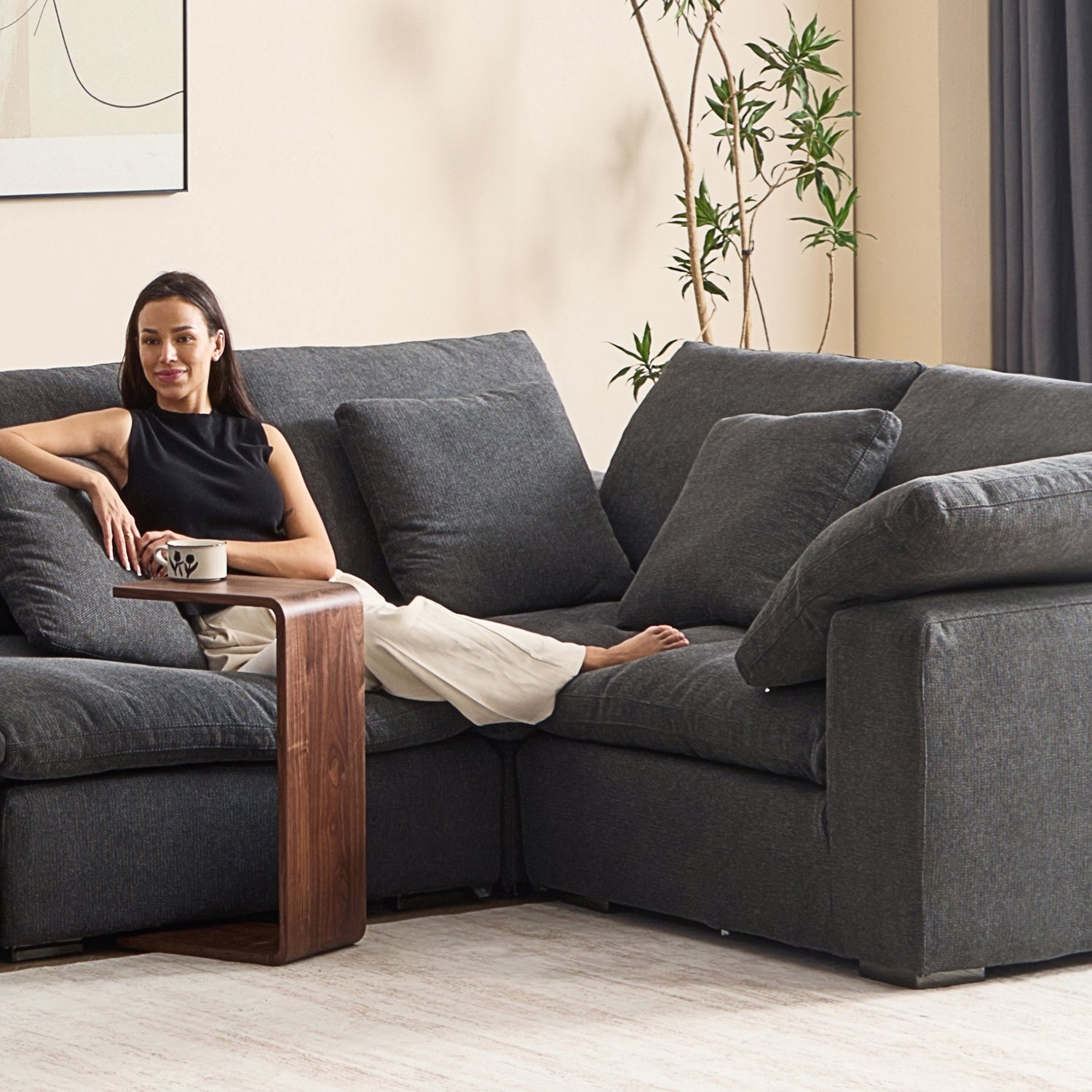 Malibu Cloud U Closed Sectional