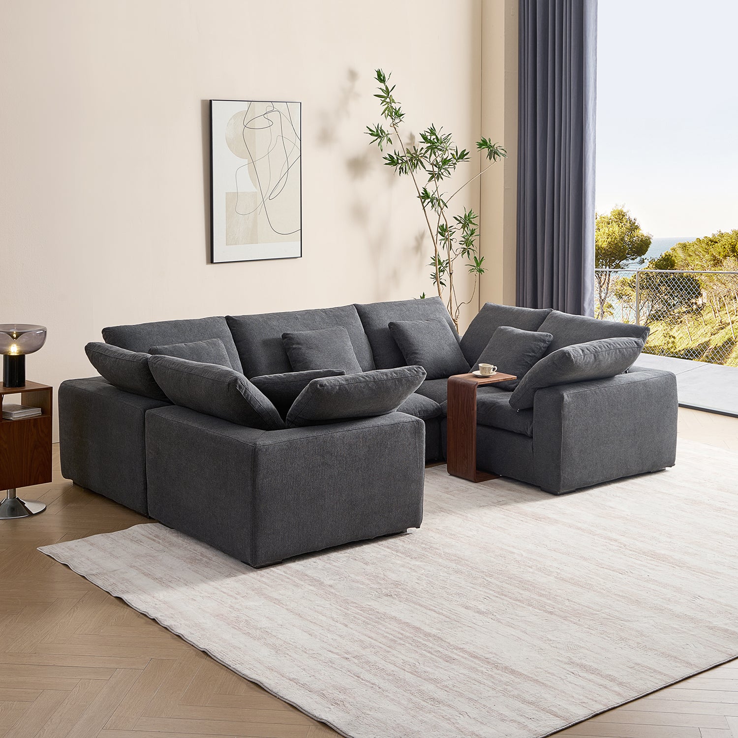 Malibu Cloud U Closed Sectional