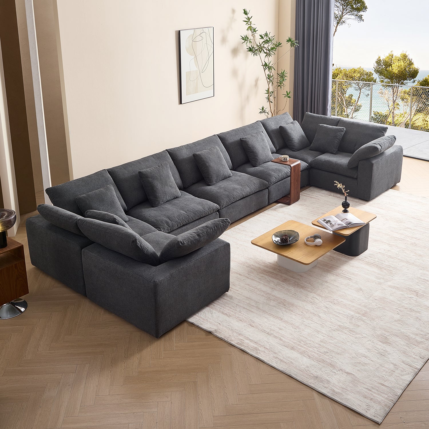 Malibu Cloud U Closed Sectional