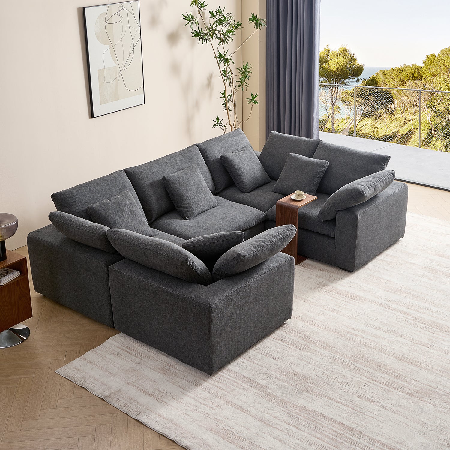 Malibu Cloud U Closed Sectional