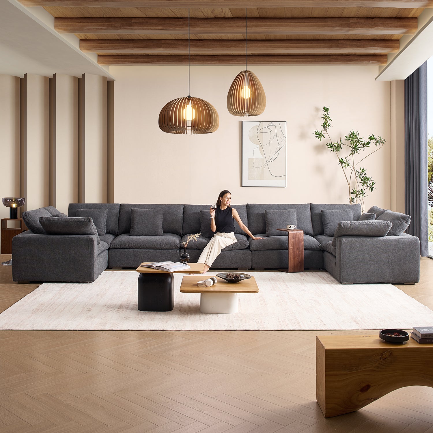 Malibu Cloud U Closed Sectional