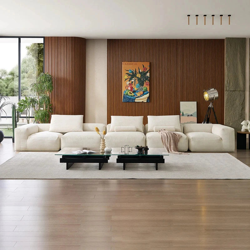 Mellow Corduroy 5-Seater Washable Sectional Couch