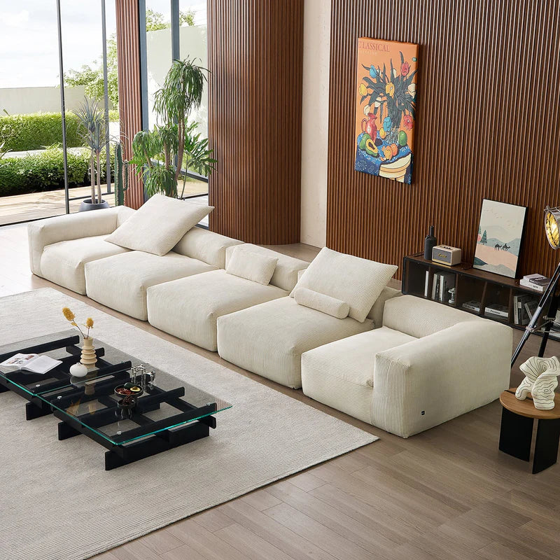 Mellow Corduroy 5-Seater Washable Sectional Couch