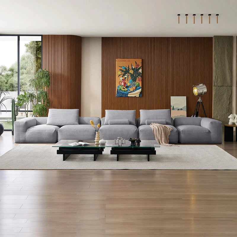 Mellow Corduroy 5-Seater Washable Sectional Couch