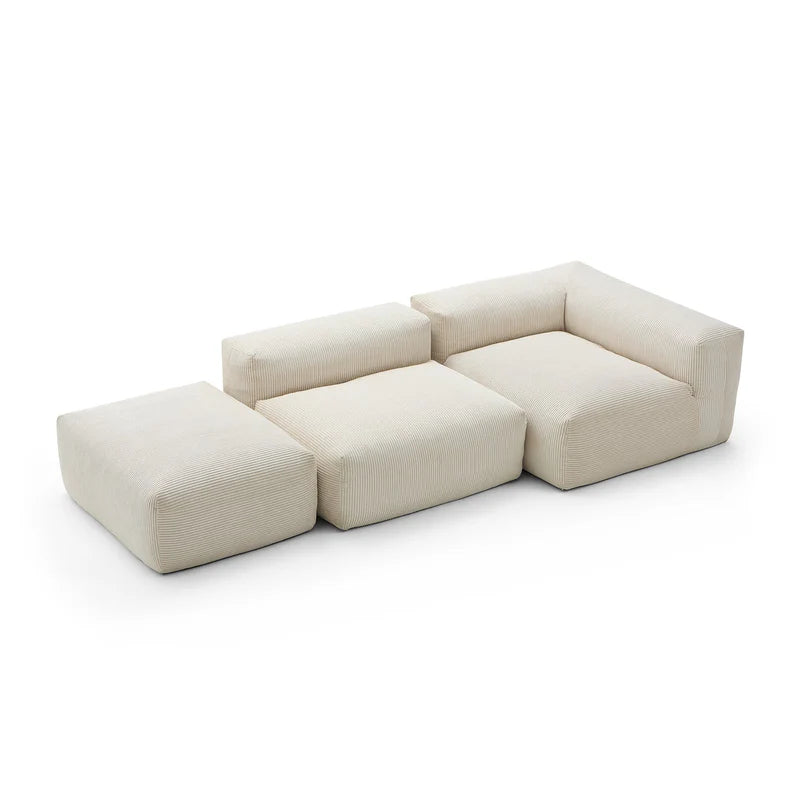 Mellow Sectional Open Couch with Ottoman