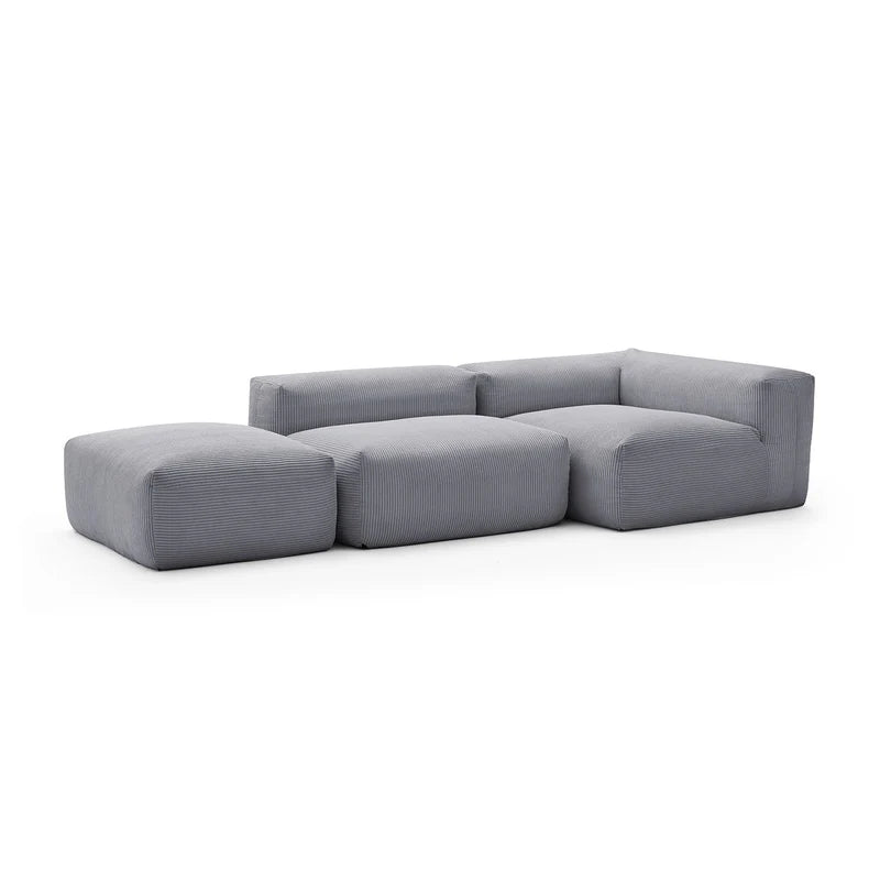 Mellow Sectional Open Couch with Ottoman