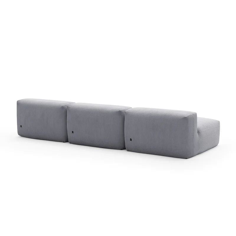 Mellow Corduroy Washable Sectional Couch Armless 3-Seater