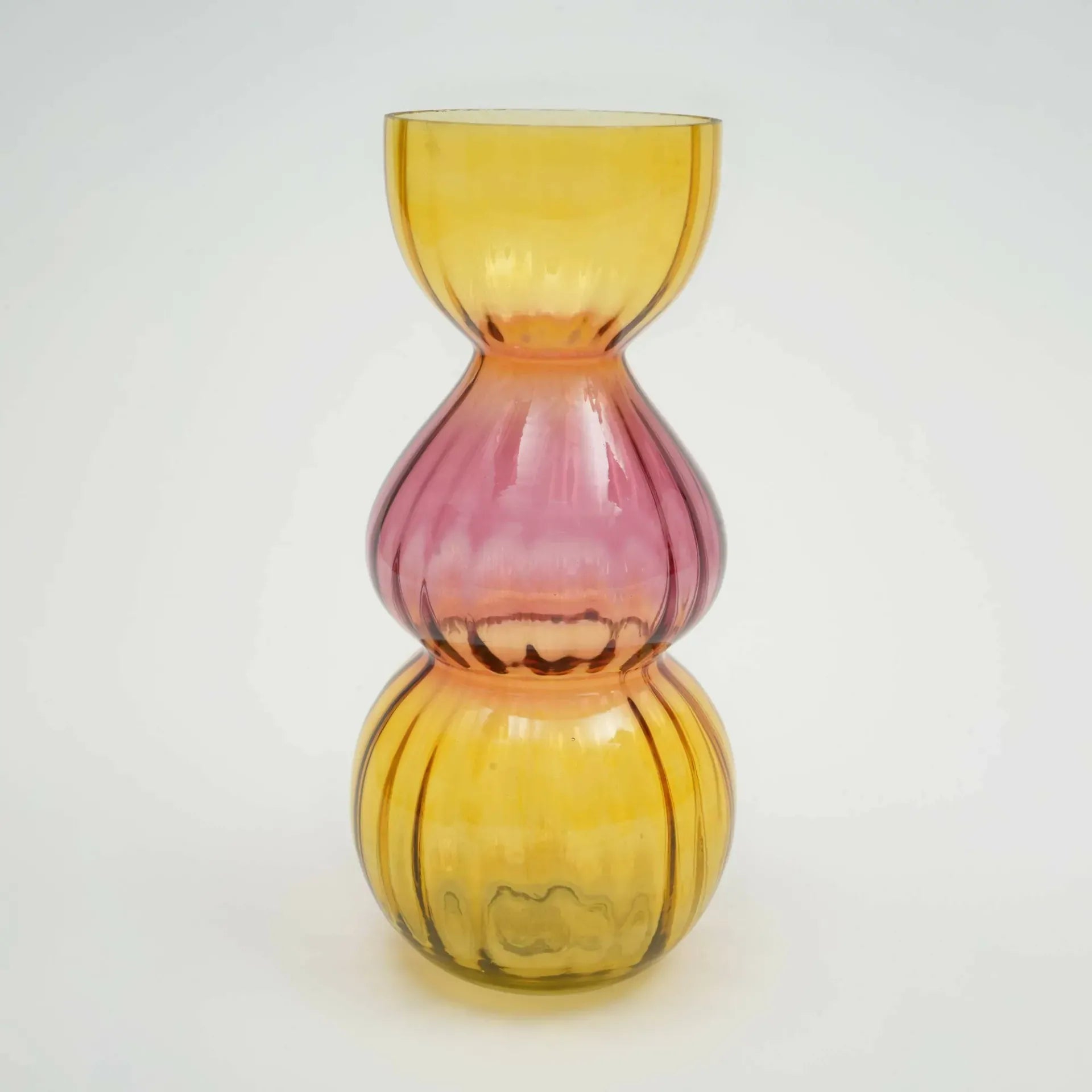 Multicolor Ombr¨¦ Bubble Vase 6.5x14 Inch Handblown Glass Decor