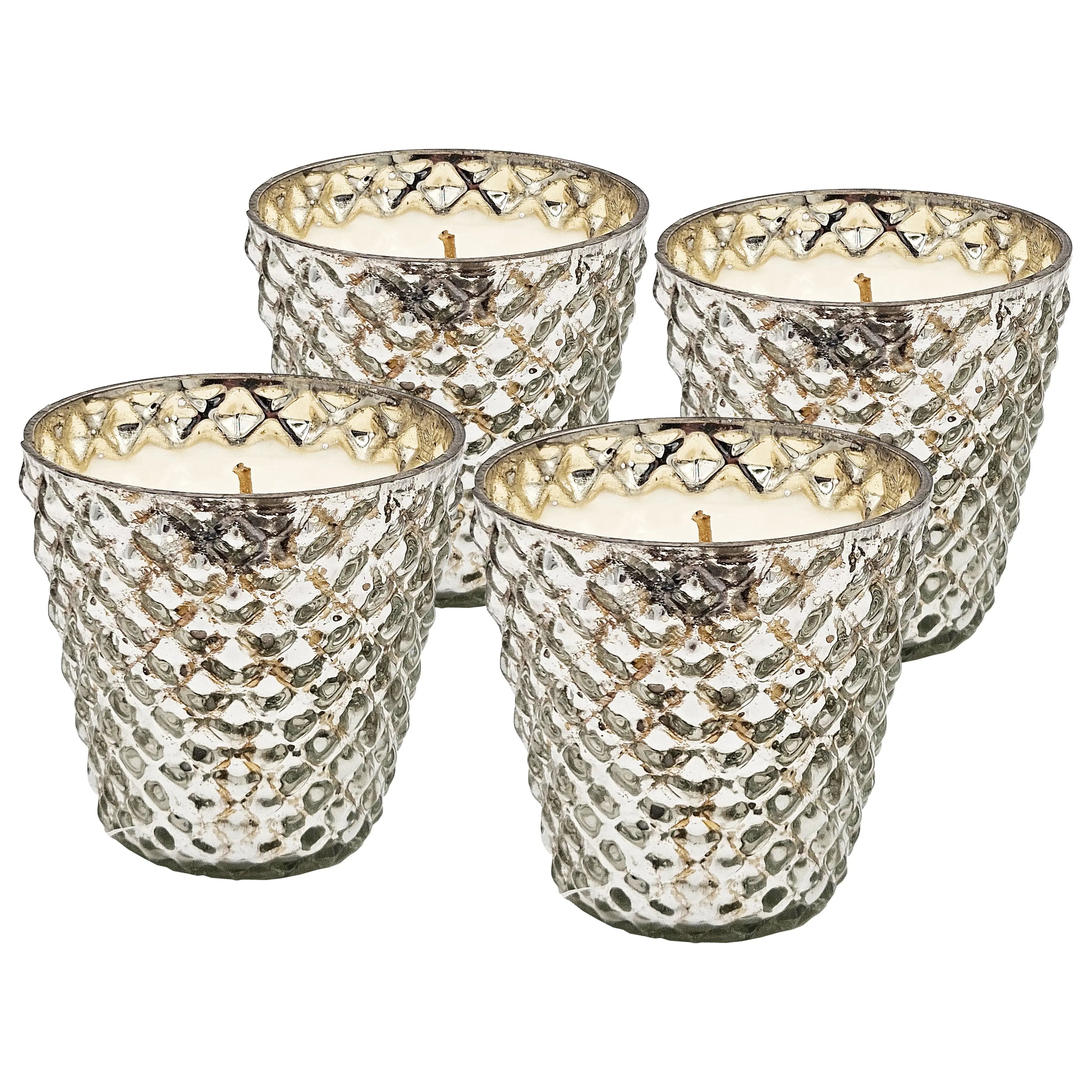 Natural Glass Soy Wax Candle Brilliant - Set of 4