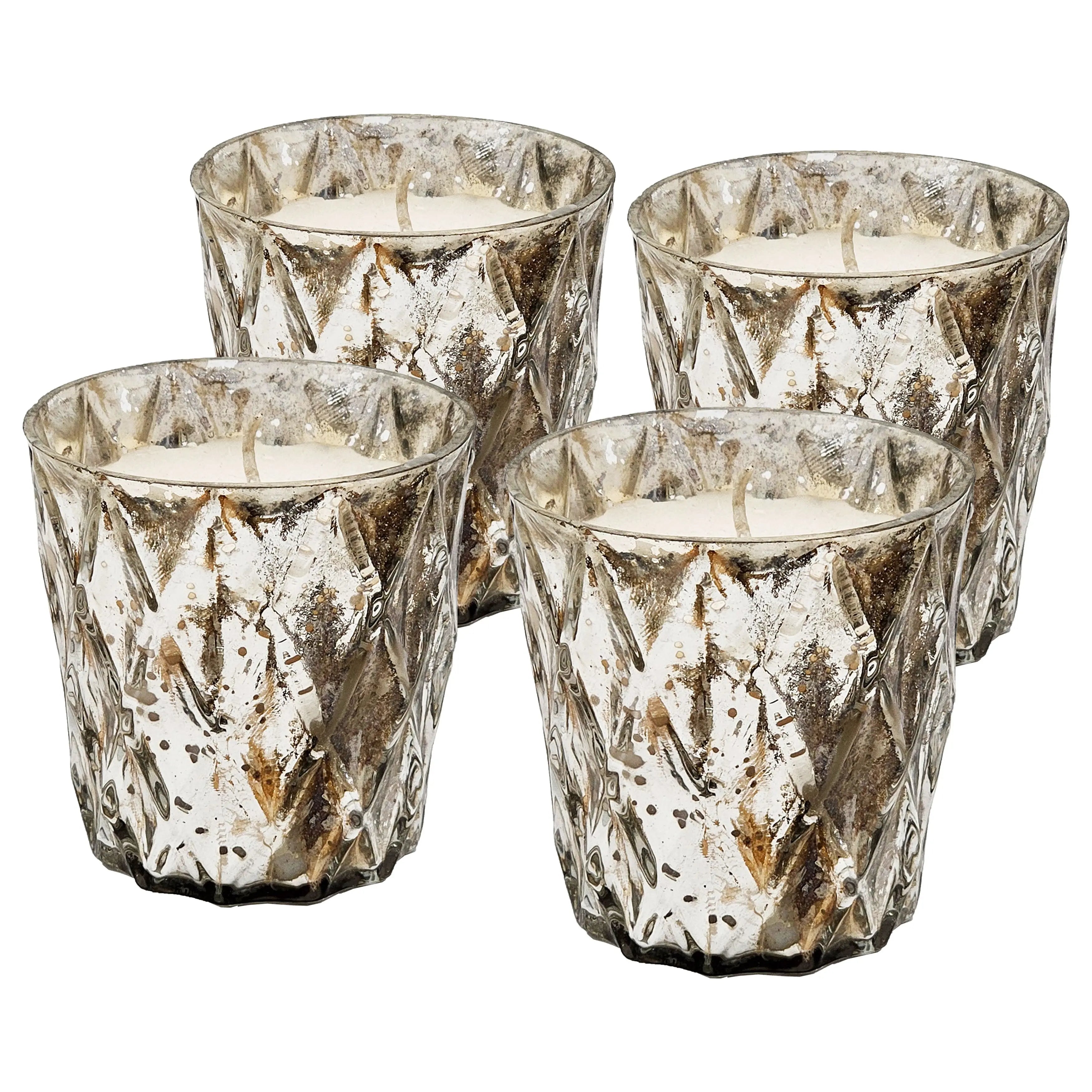 Natural Glass Soy Wax Candles Crystal - Set of 4