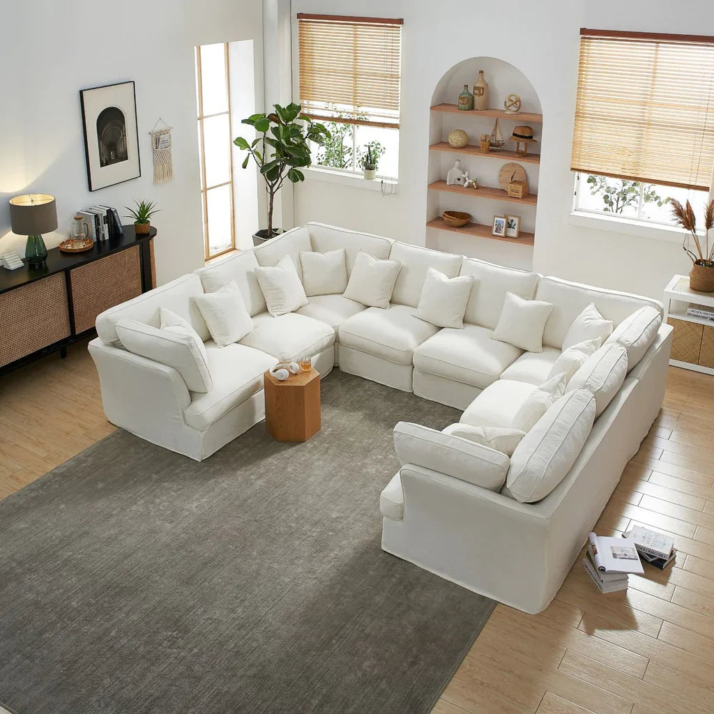 White u shaped sectional deals