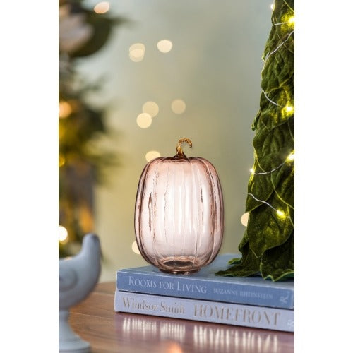 Glass Pumpkin Ornament – Orange Fall & Thanksgiving Decor