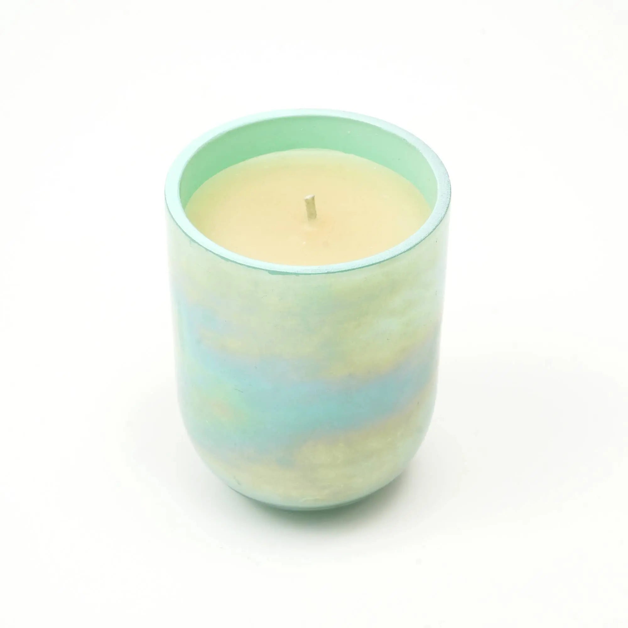 Pastel Glow Scented Wax Candle Blue Elegant