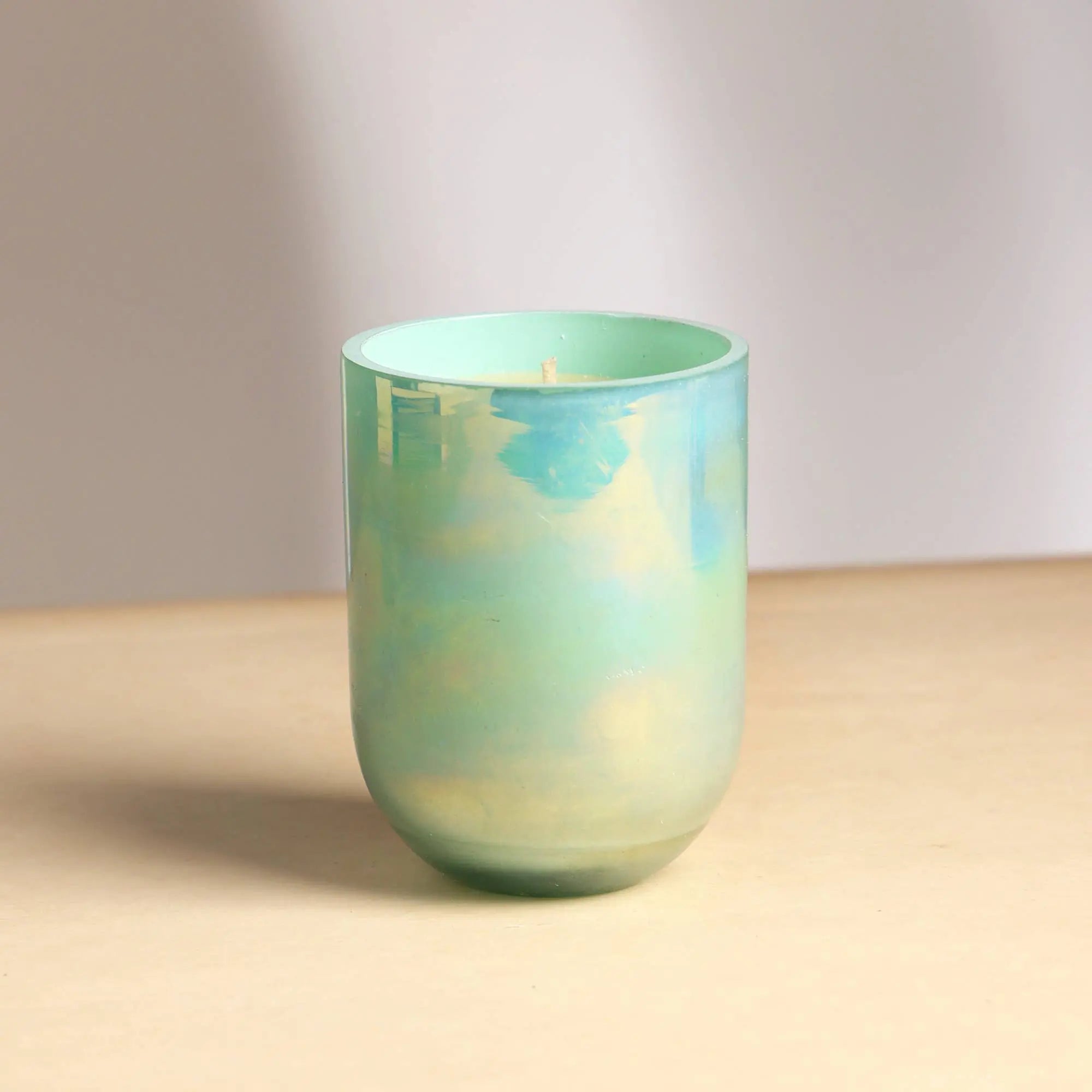 Pastel Glow Scented Wax Candle Blue Elegant