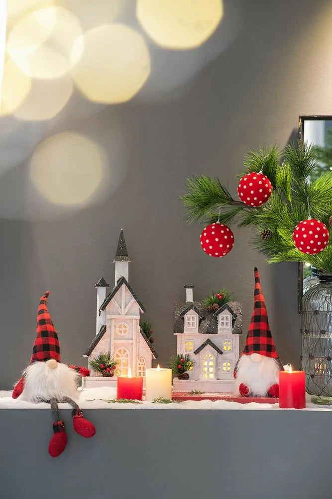 Polka Dot Christmas Ornaments Set of 3 Red and White Ball Decor