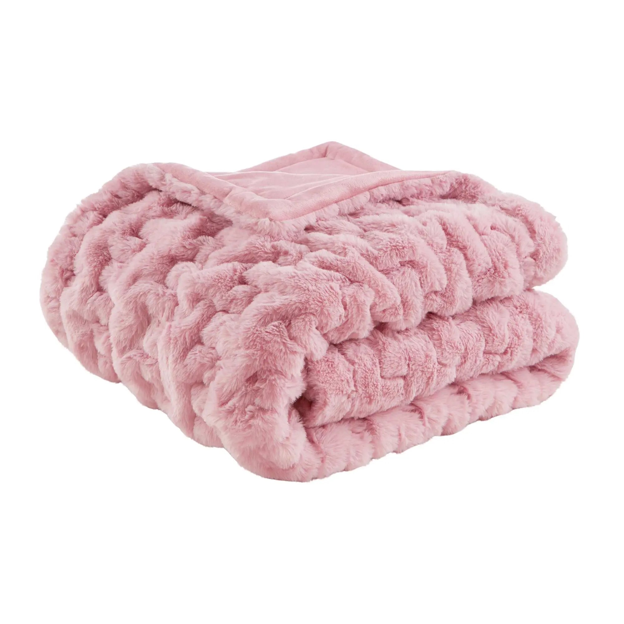 Ruched Fur Throw