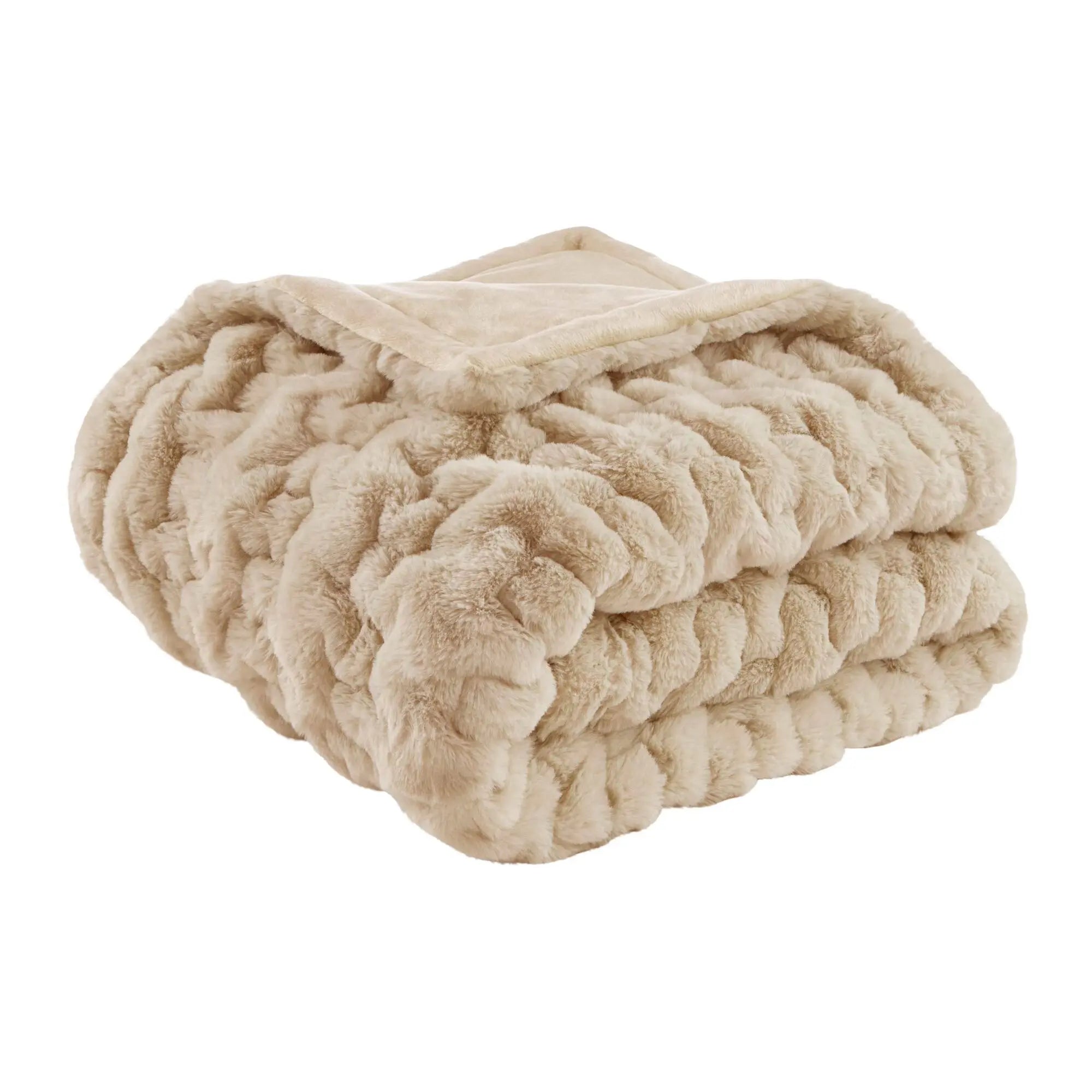 Ruched Fur Throw