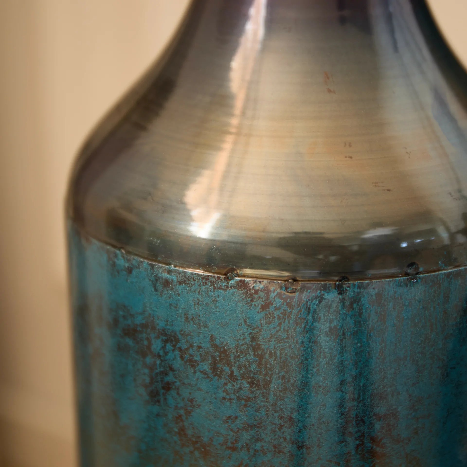 Set of 3 White Droplet Metal Floor Vases Modern Glazed Home Decor