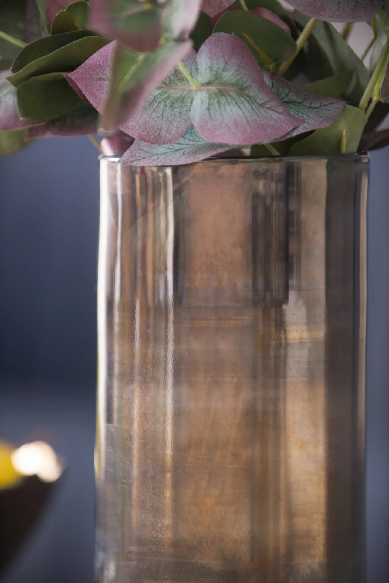 Sleek Silver Toned Glass Vase for Modern Home Decor 10 Inch Tall