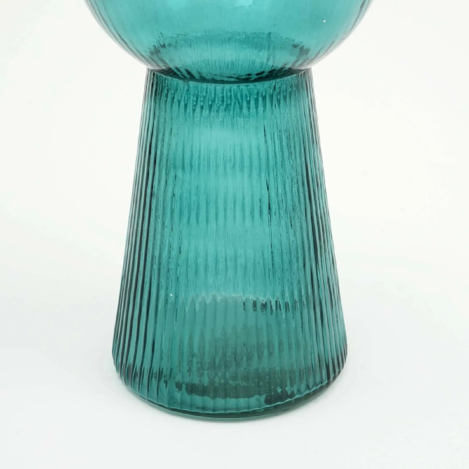 Tall Funnel Vase for Large Arrangements 12 Inch Green Centerpiece