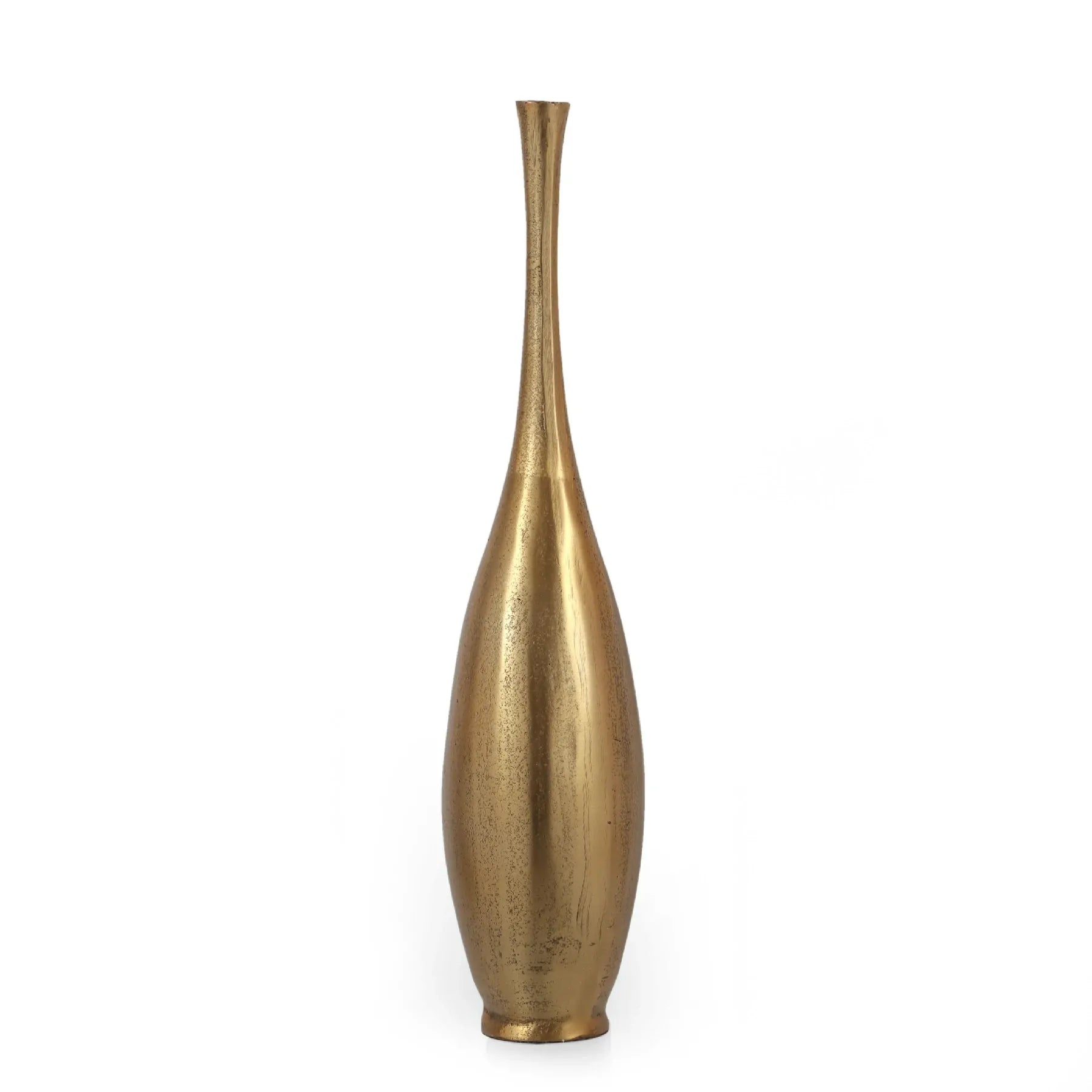Tall Gold Metallic Bottle Vase Modern Textured Floor Vase for Home Decor