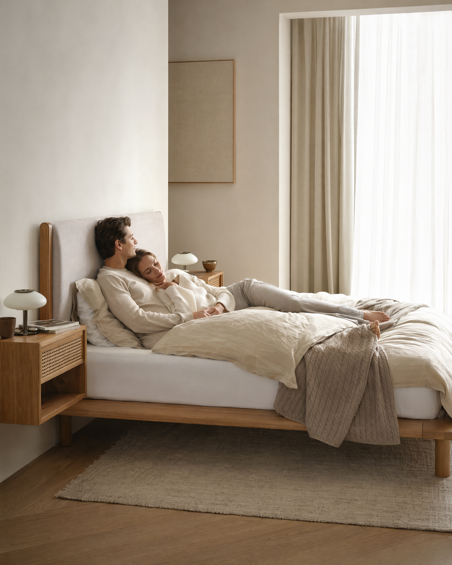 A couple enjoying time together on a Valyou bed