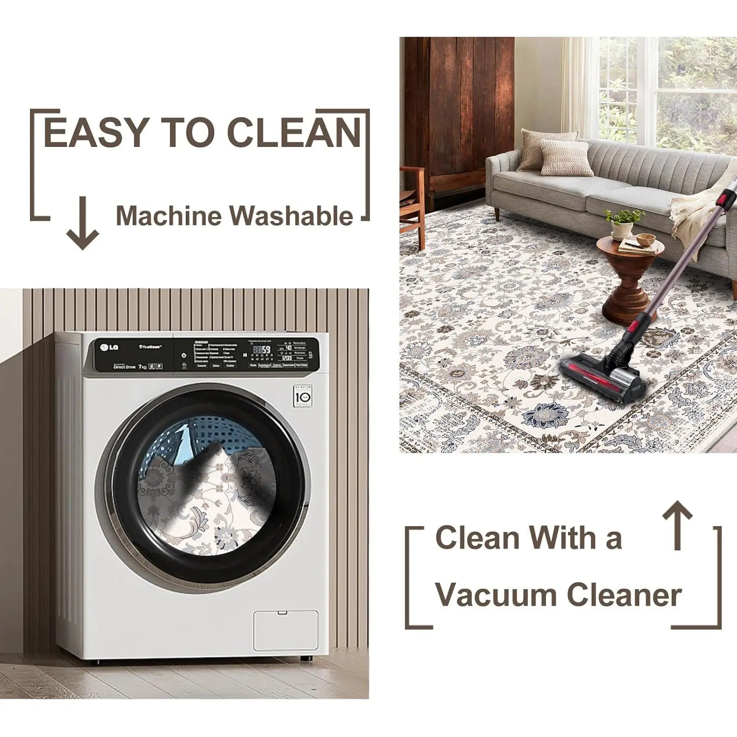 Vintage Bohemia Large Non-slip Washable Geometry Rug