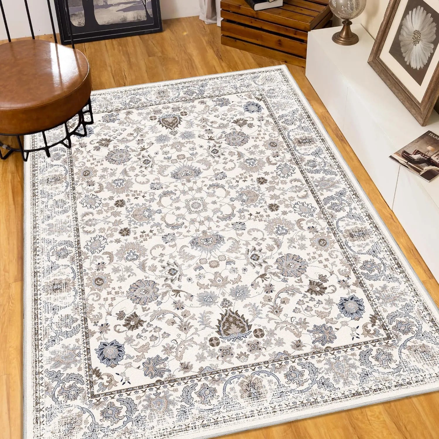 Vintage Bohemia Large Non-slip Washable Geometry Rug