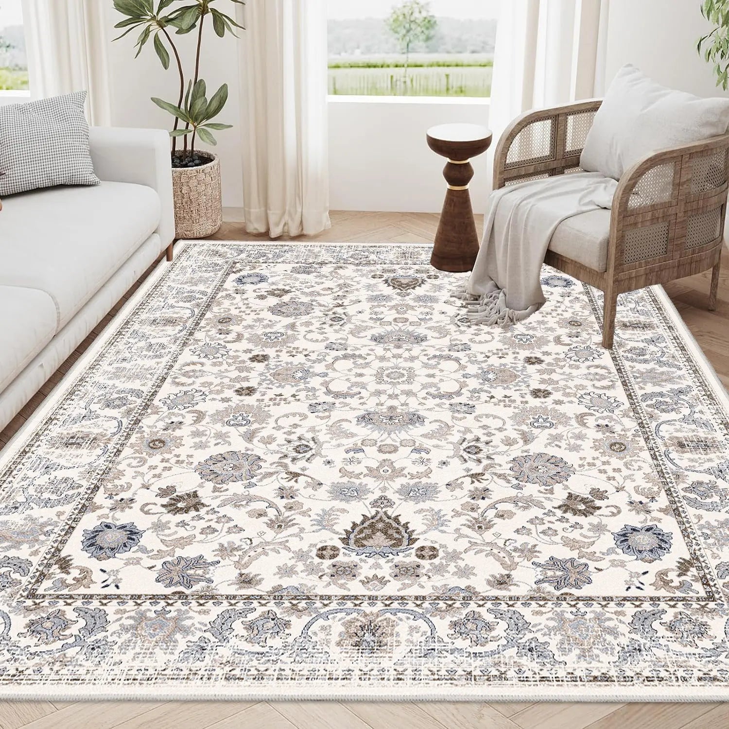 Vintage Bohemia Large Non-slip Washable Geometry Rug