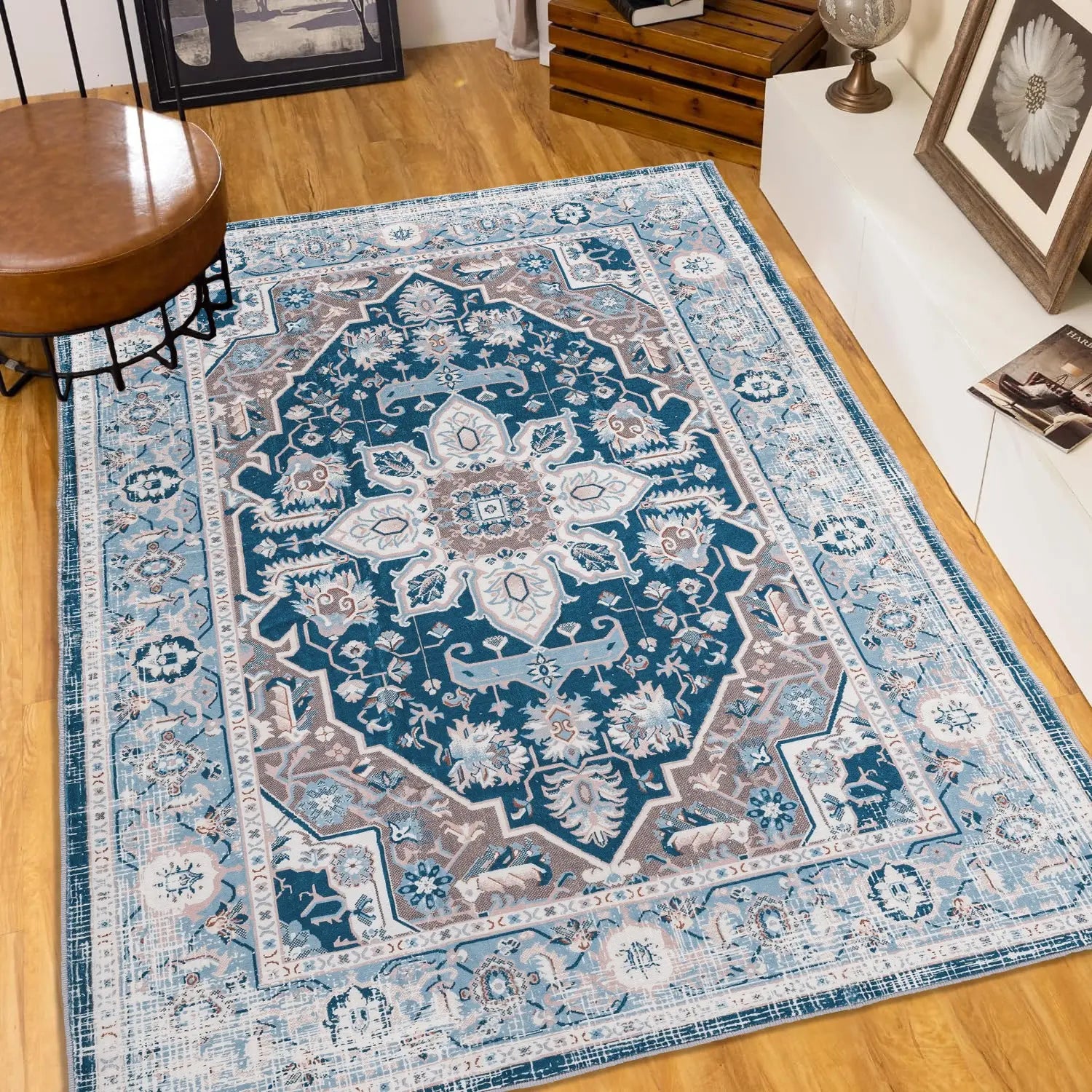 Vintage Bohemia Large Non-slip Washable Geometry Rug