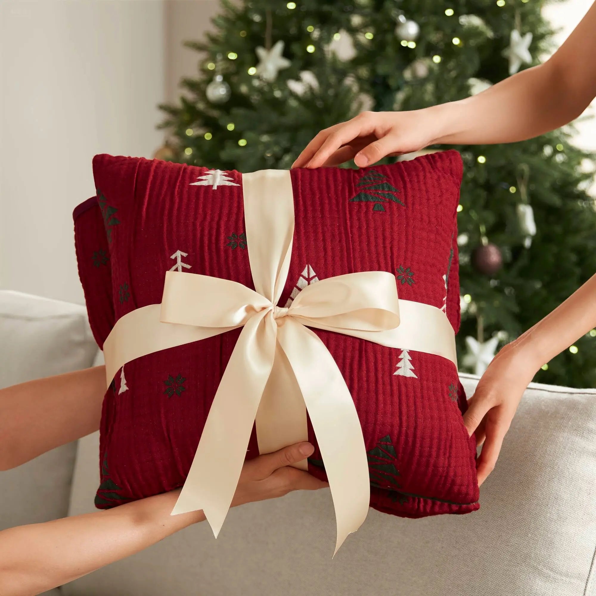 Winter Throw Set Red