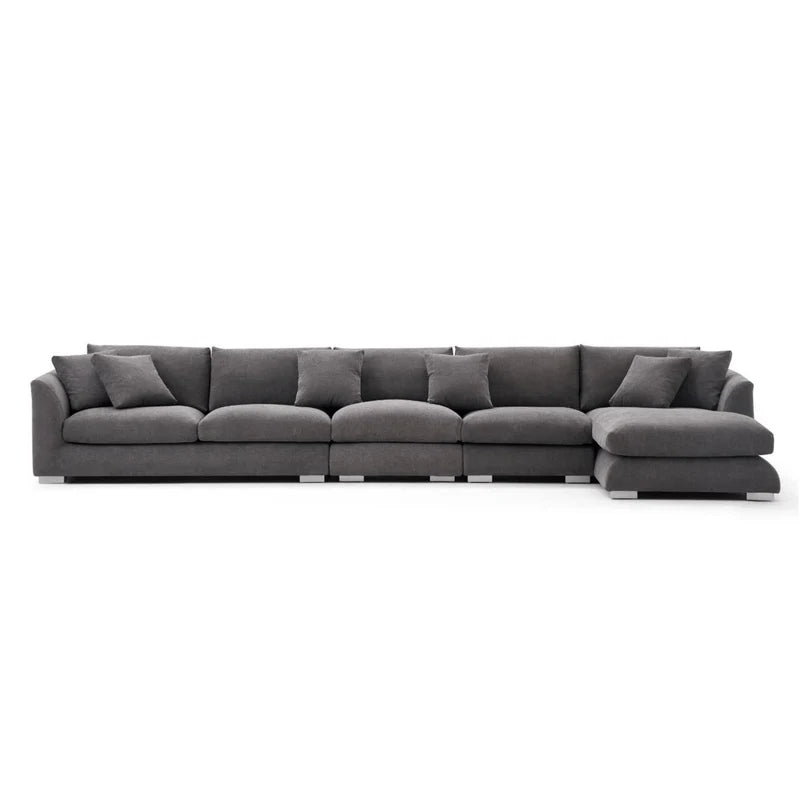 Feathers Sectional Couch Chaise Lounge 88-170 Inches