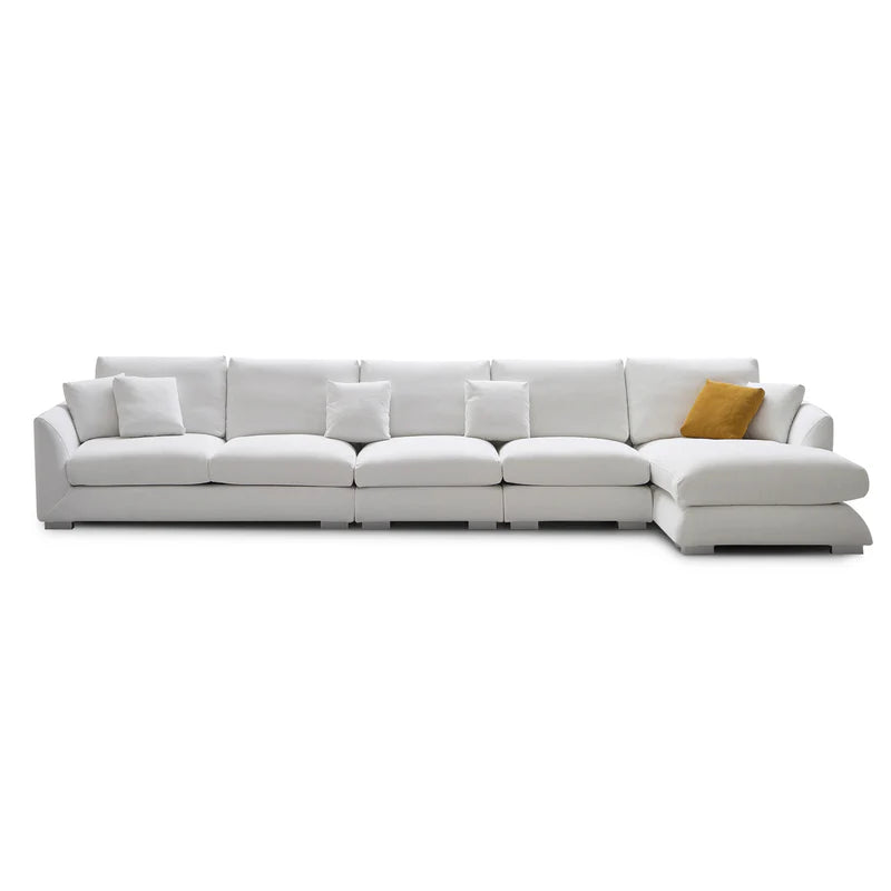 Feathers Sectional Couch Chaise Lounge 88-170 Inches