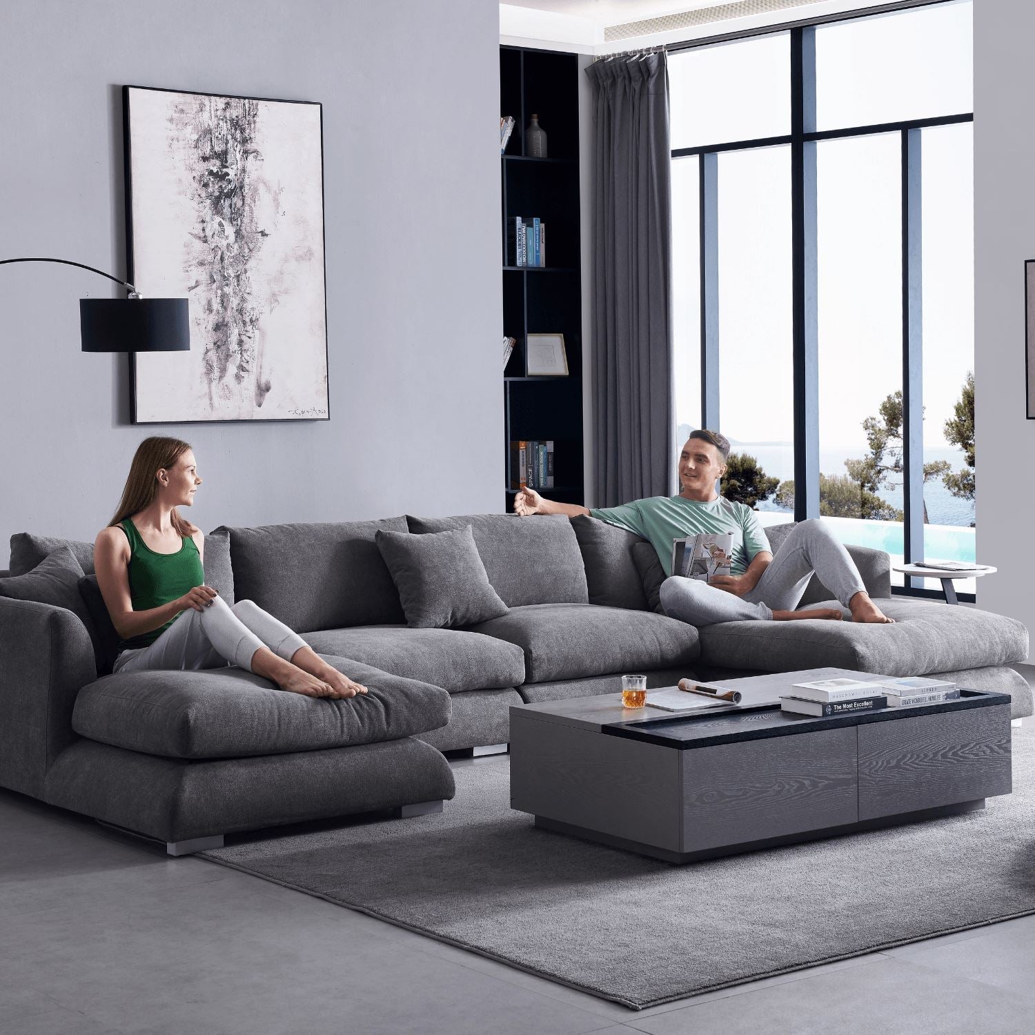 Feather outlet sectional couches