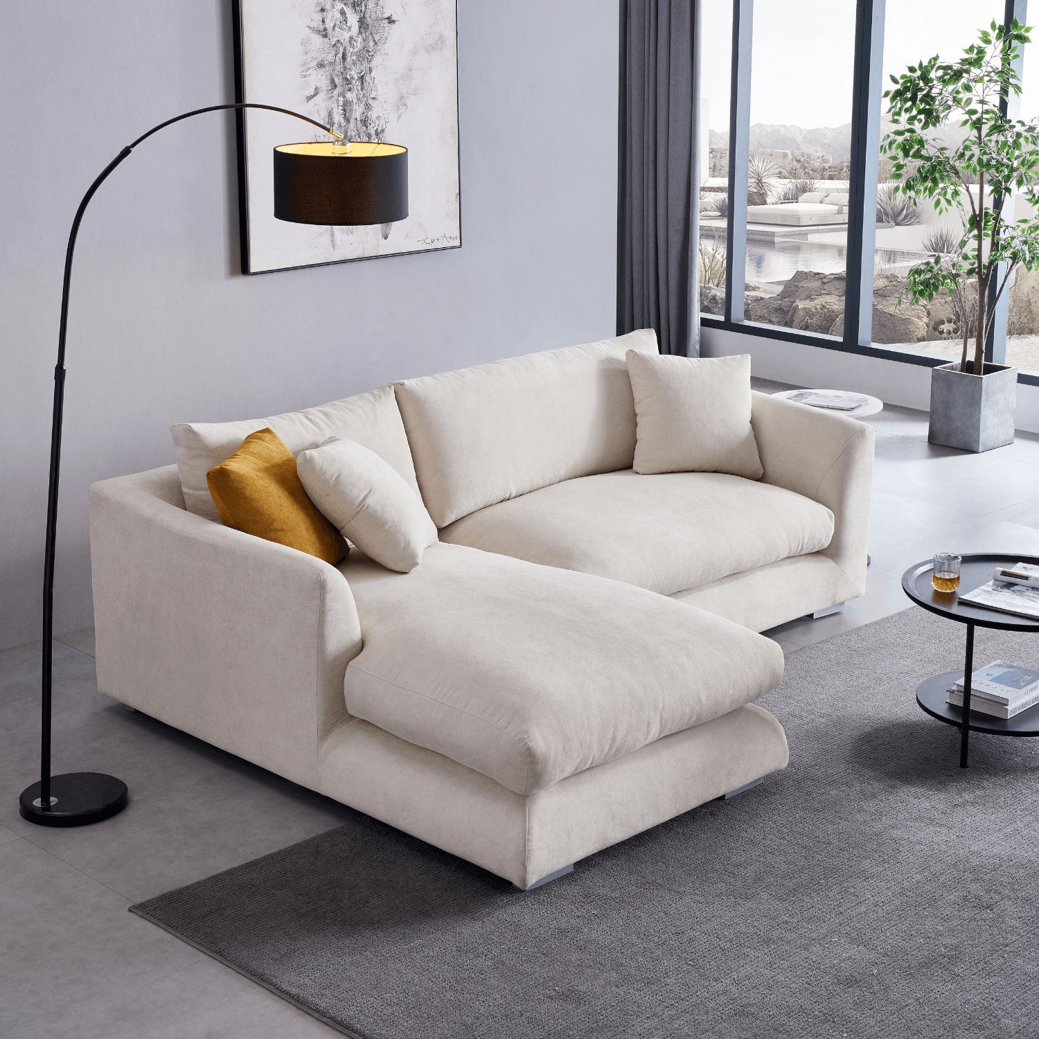 Small sectional best sale with chaise lounge