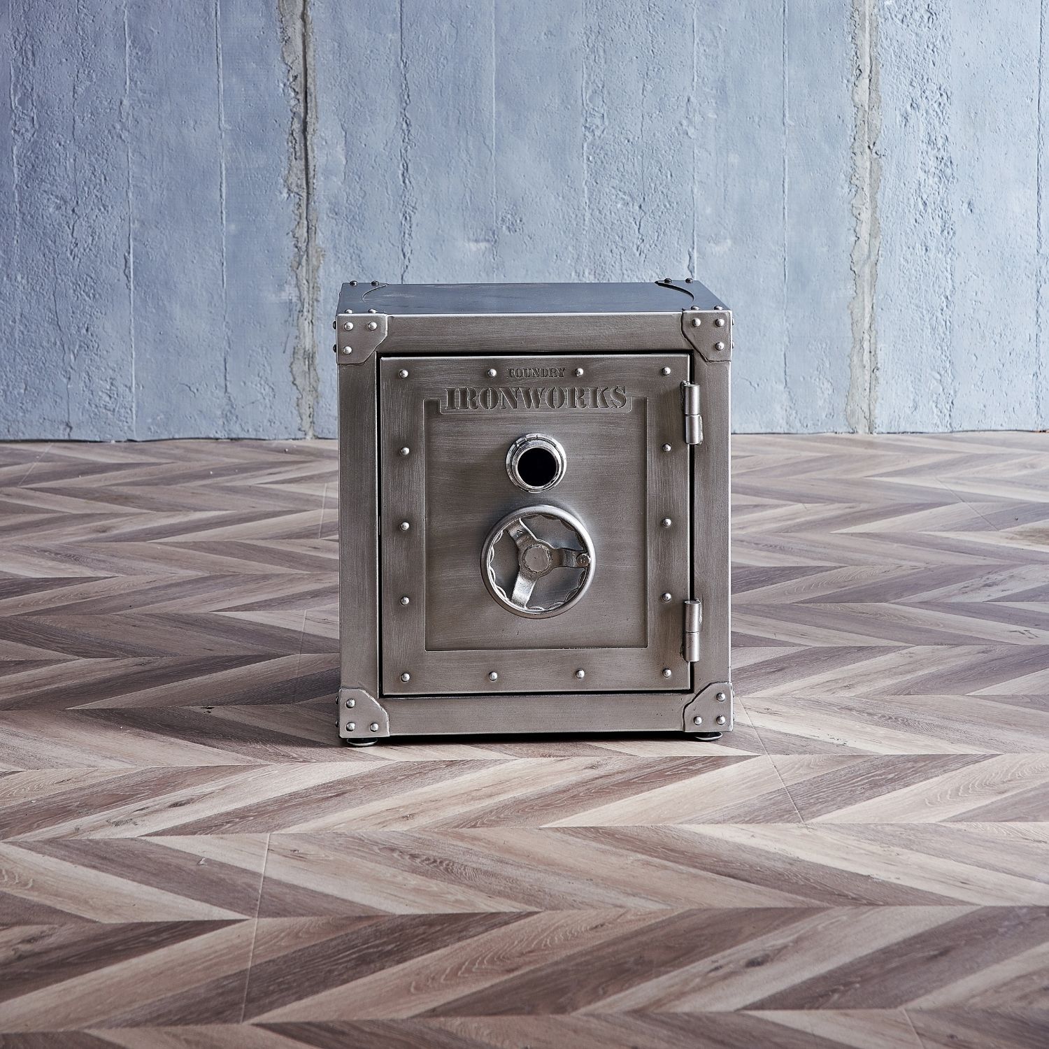 Vault Side Table with Coded Lock